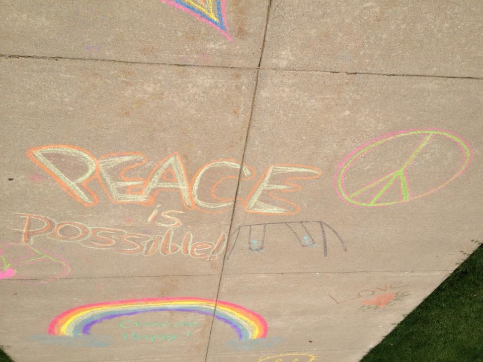 Sidewalk chalk - Peace